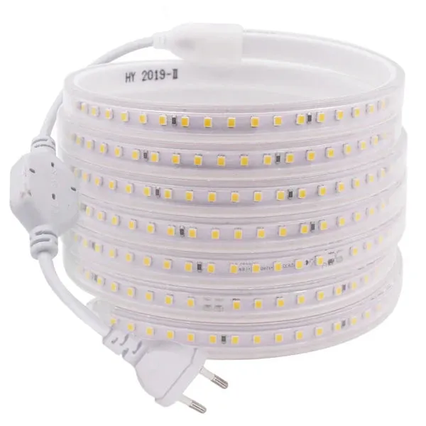 220V 110V LED Strip Light 2835 SMD 120LEDs/m Waterproof Flexible LED Ribbon Light Tape EU US UK Plug Home Decoration String Lamp