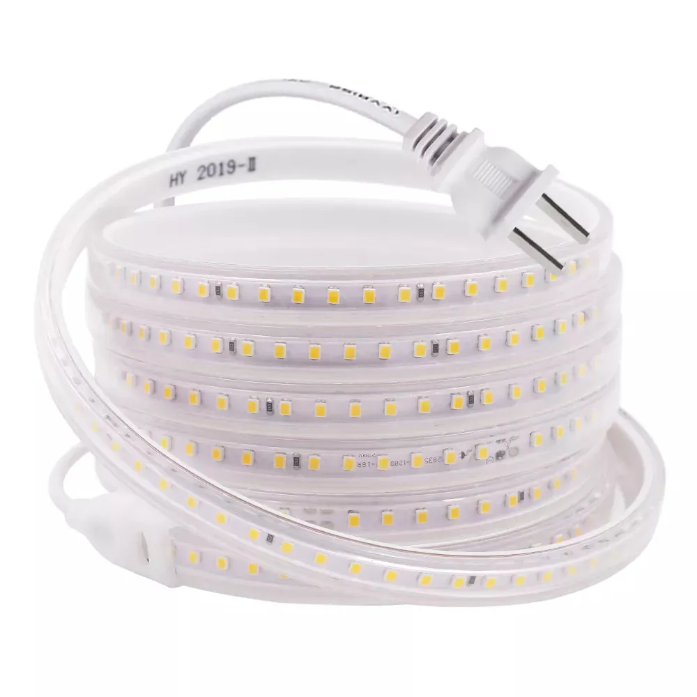 220V 110V LED Strip Light 2835 SMD 120LEDs/m Waterproof Flexible LED Ribbon Light Tape EU US UK Plug Home Decoration String Lamp