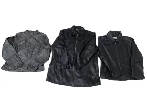 90s Vintage Leather Structure Jackets Mixed UniSex - 13 Pcs