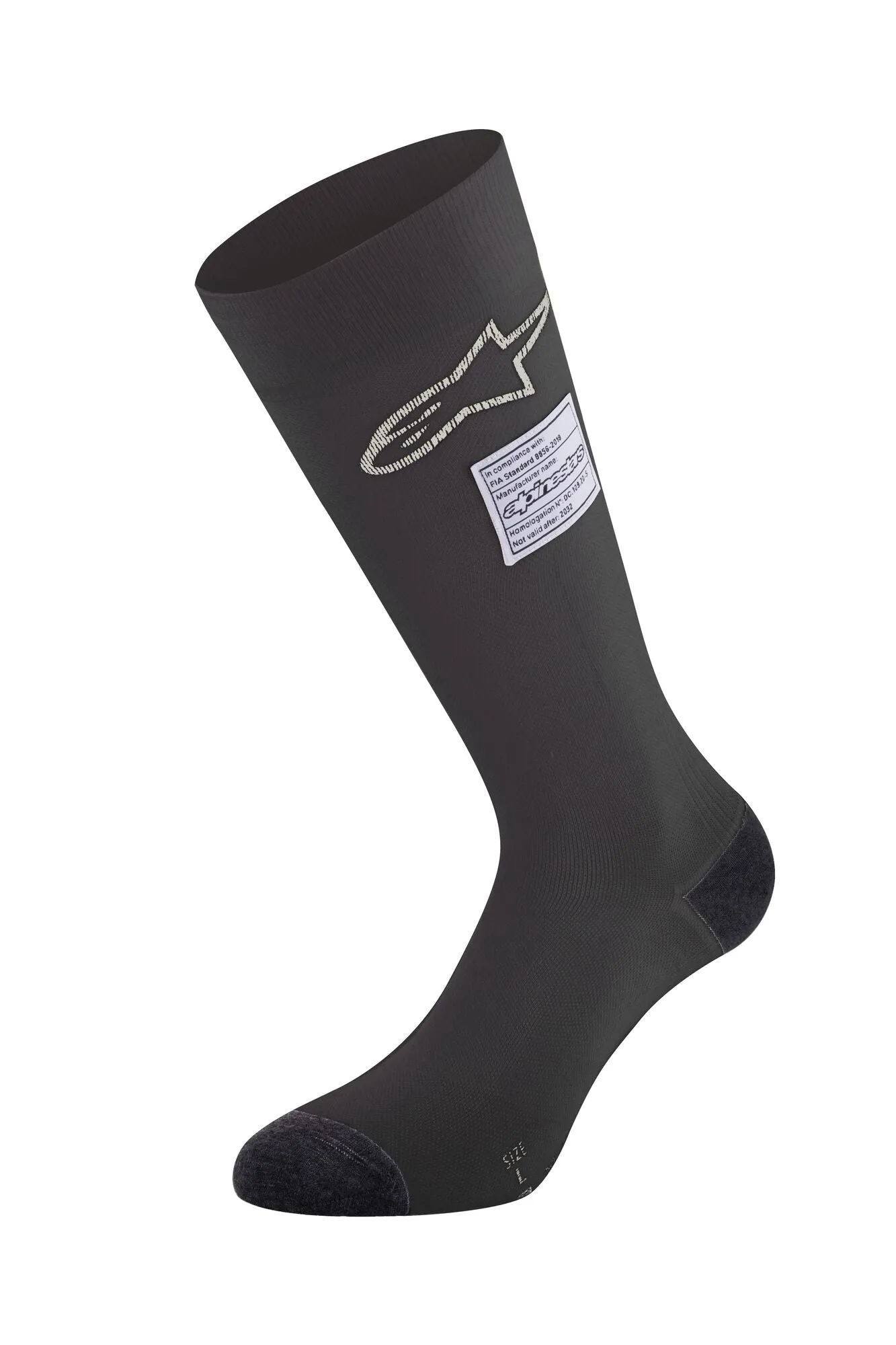 ALPINESTARS 4704323_10_S ZX V4 Racing socks, FIA 8856-2018, black, Size S