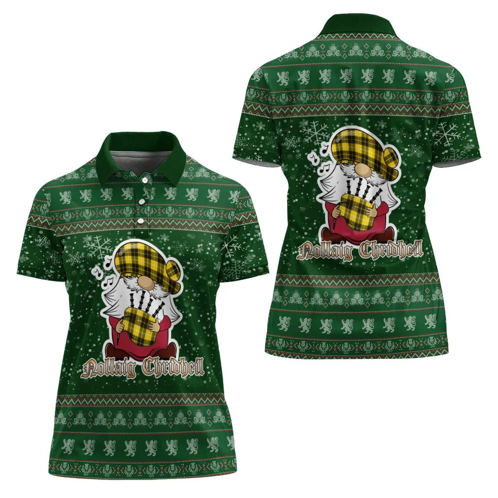 Barclay Dress Modern Clan Christmas Family Polo Shirt with Funny Gnome Playing Bagpipes