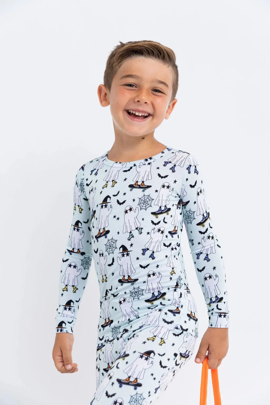 Bird & Bean Bamboo Long Sleeved PJ Set - Ghouls Night Out (Mist)