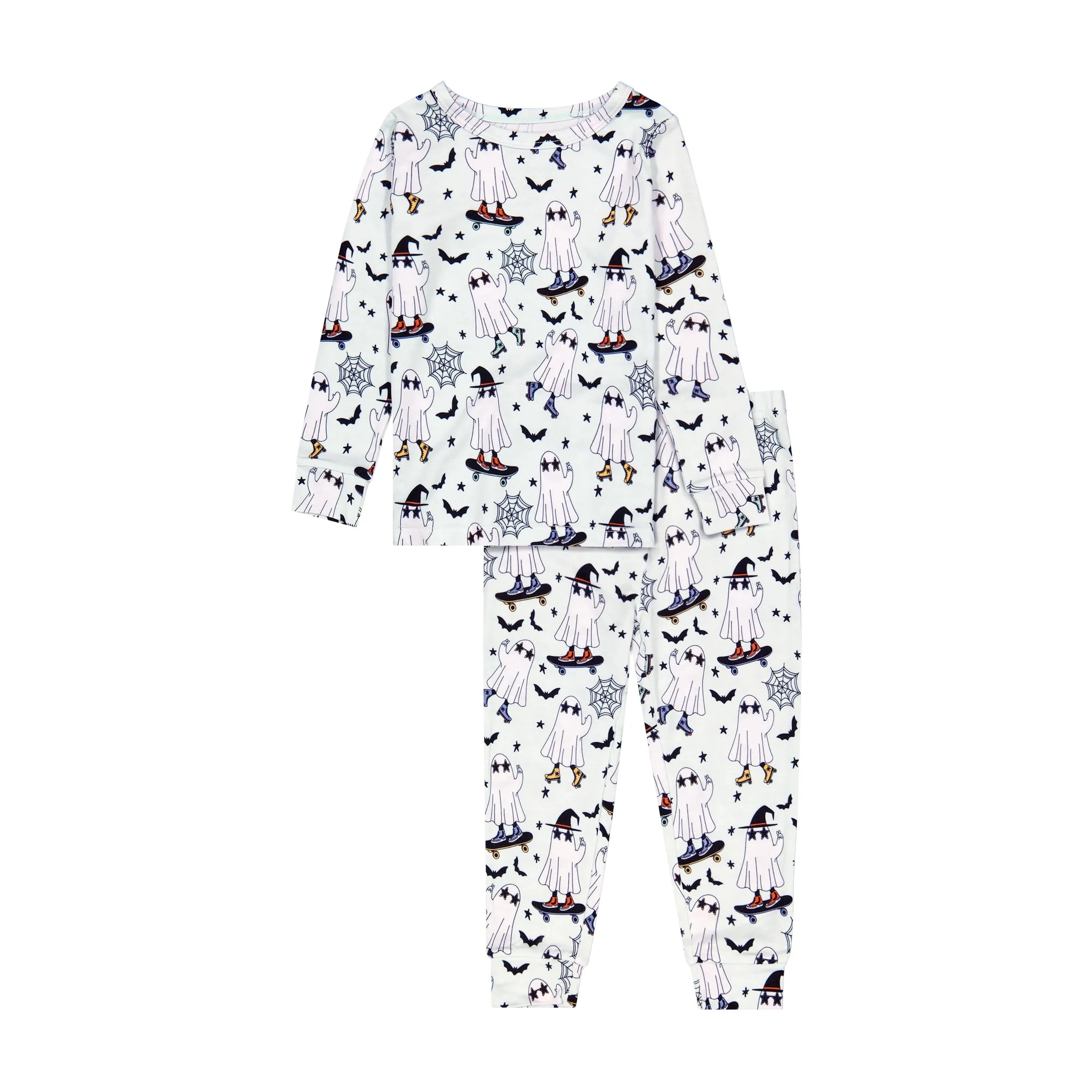 Bird & Bean Bamboo Long Sleeved PJ Set - Ghouls Night Out (Mist)