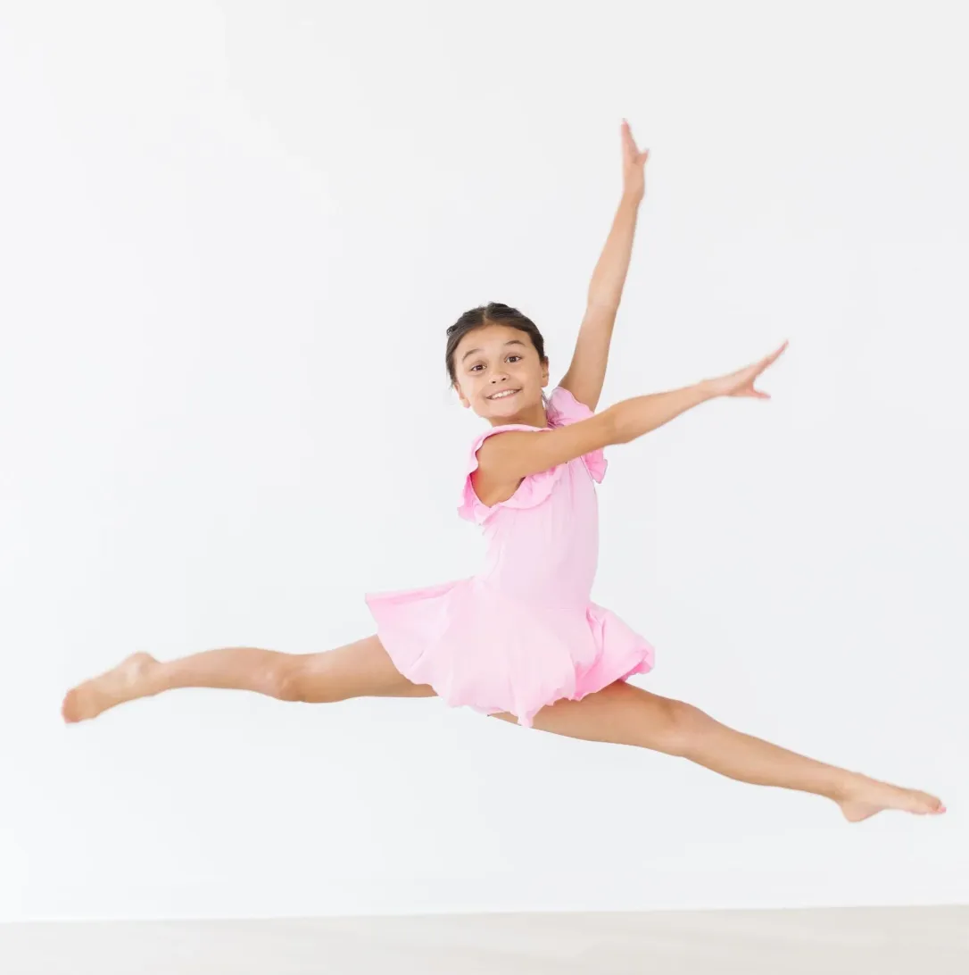 BUBBLEGUM PINK S/S TWIRL LEOTARD