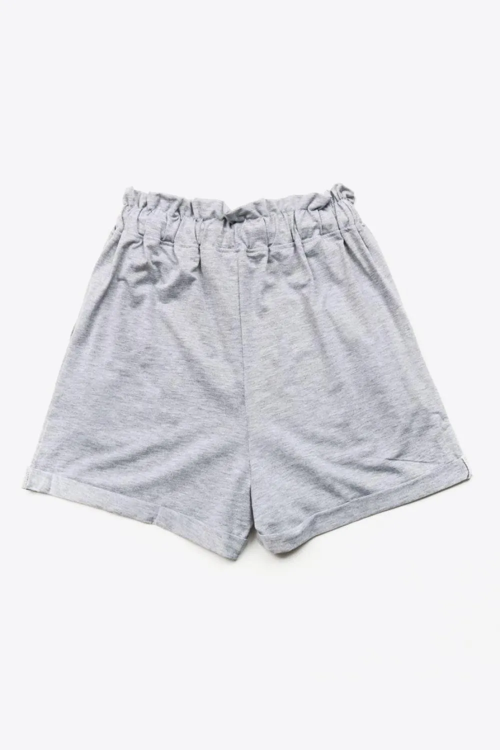 Buttoned Drawstring Cuffed Shorts