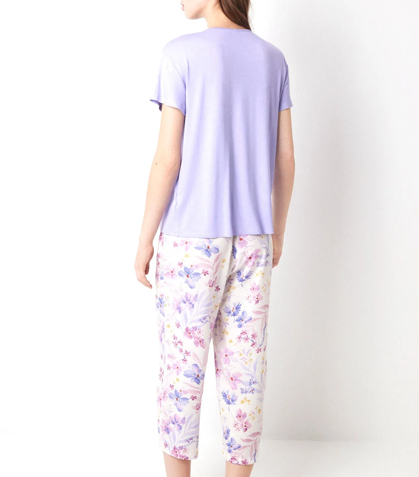 Capri Soft Touch Floral Print Pajamas Multicolor