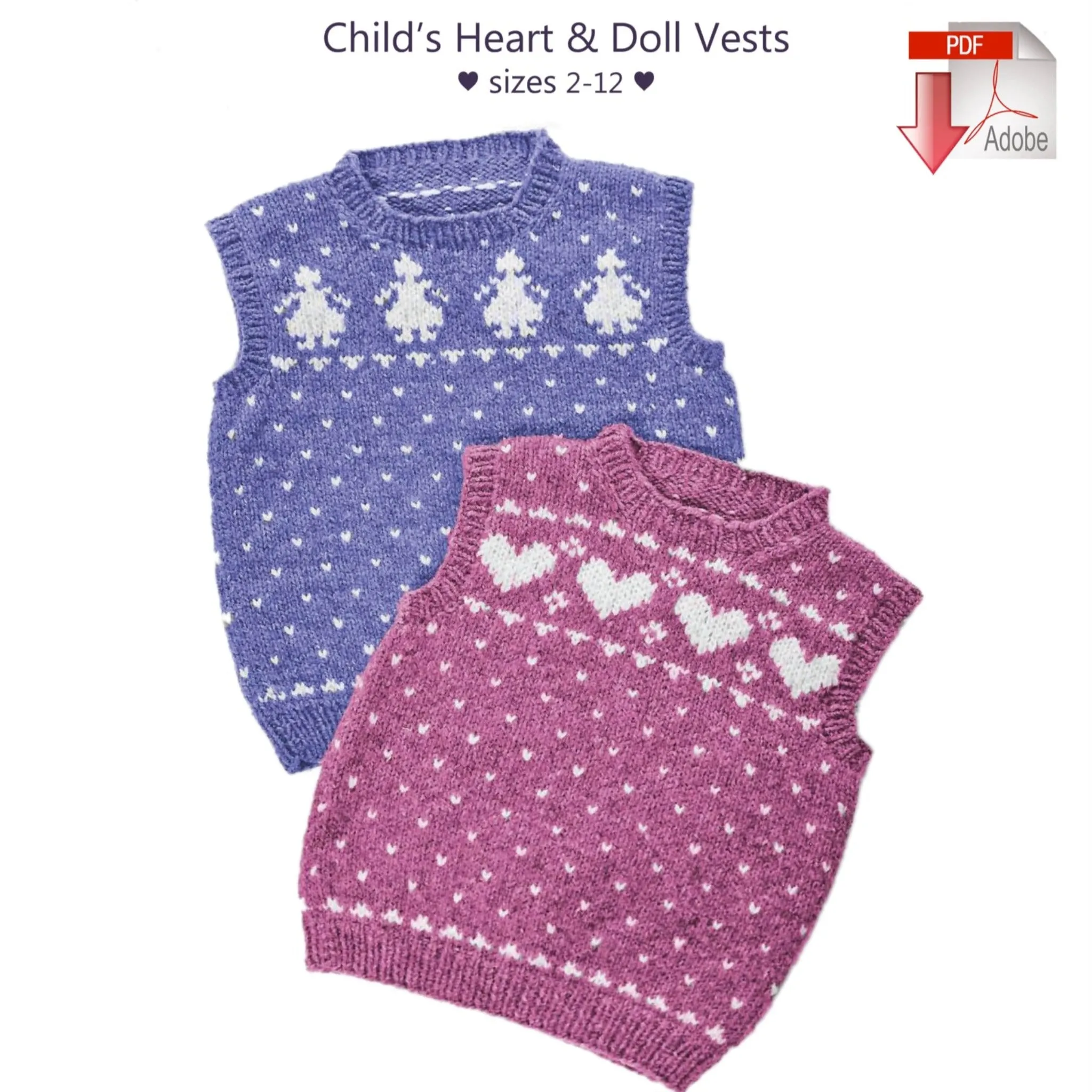 Child's Heart & Doll Vests, download