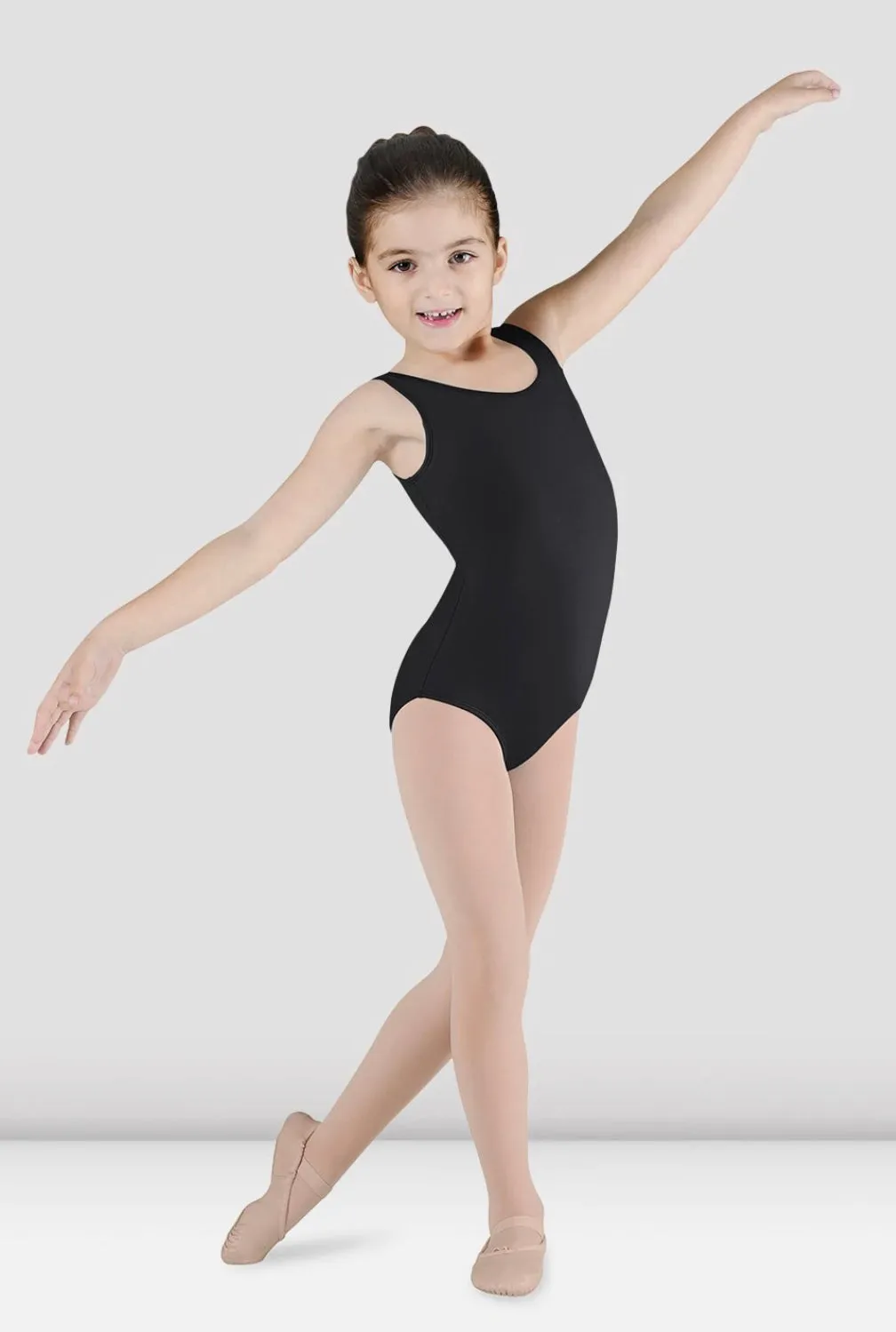 CL5605 - Girls Black Dynamic Tank Leotard - Select Size