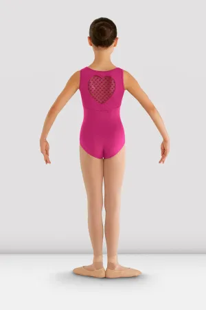 CL7905 - Girls Miame Heart Mesh Hot Pink Leotard - Select Size