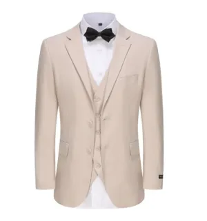 Classic Fit Performance Stretch Three-Piece Suit - Light Beige