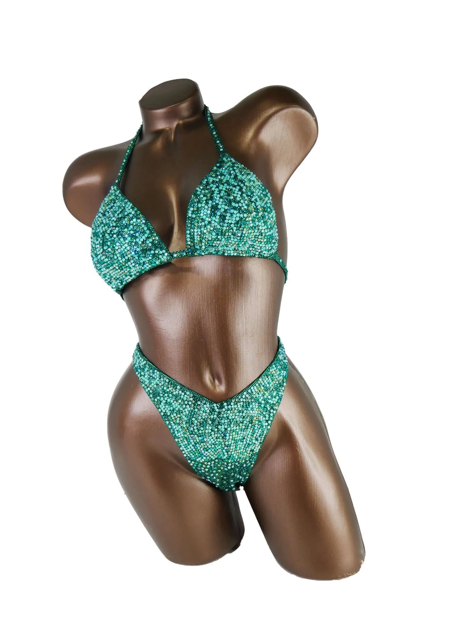 Dark Green AB Figure Competition Suit