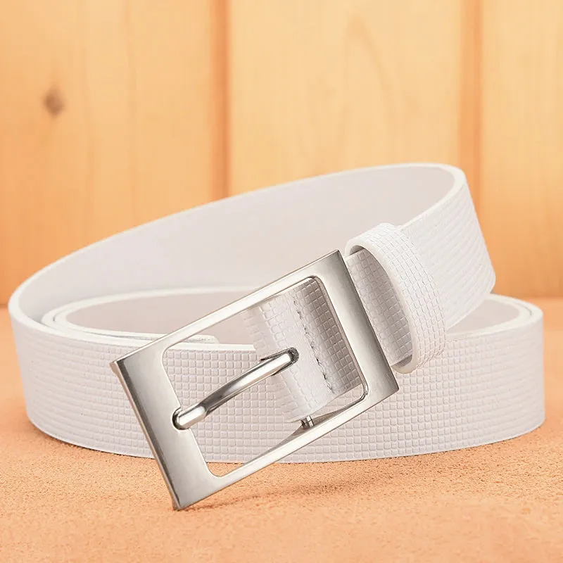 Designer White Belts Men High Quality Leather Fashion Luxury Male Waist Belt Casual Male Pu Leather Dot Strap Ceinture Homme