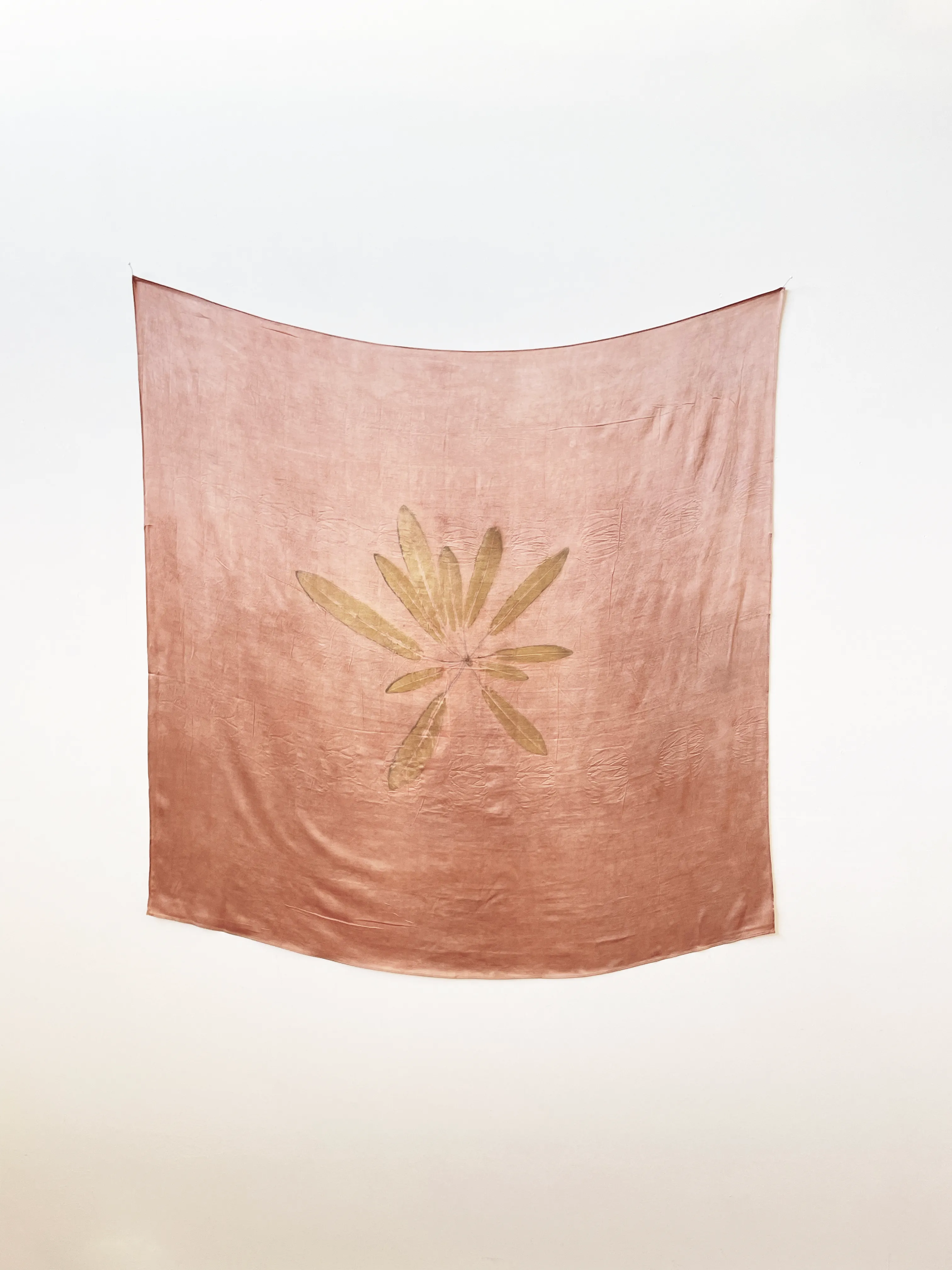 Ecoprinted Silk Scarf - Hazelnut