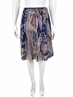 Elie Tahari Women's Paisley Skirt Navy/Multi Size 2-4