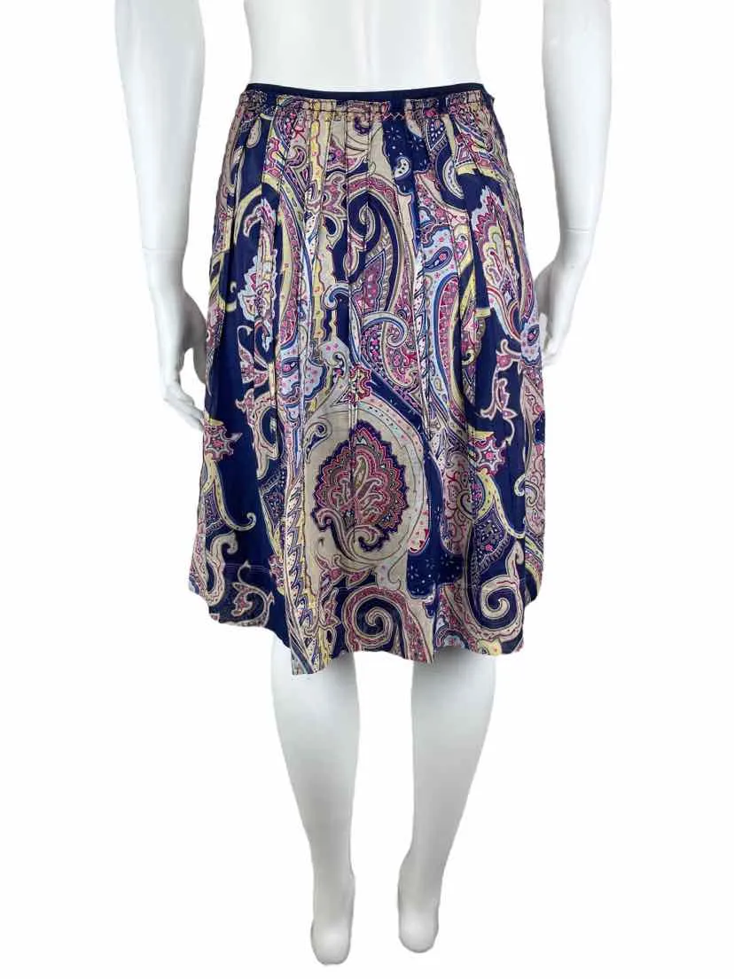 Elie Tahari Women's Paisley Skirt Navy/Multi Size 2-4