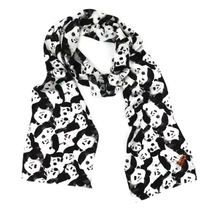 Embarrassment of Pandas Print Silk Amelia Aviator Scarf