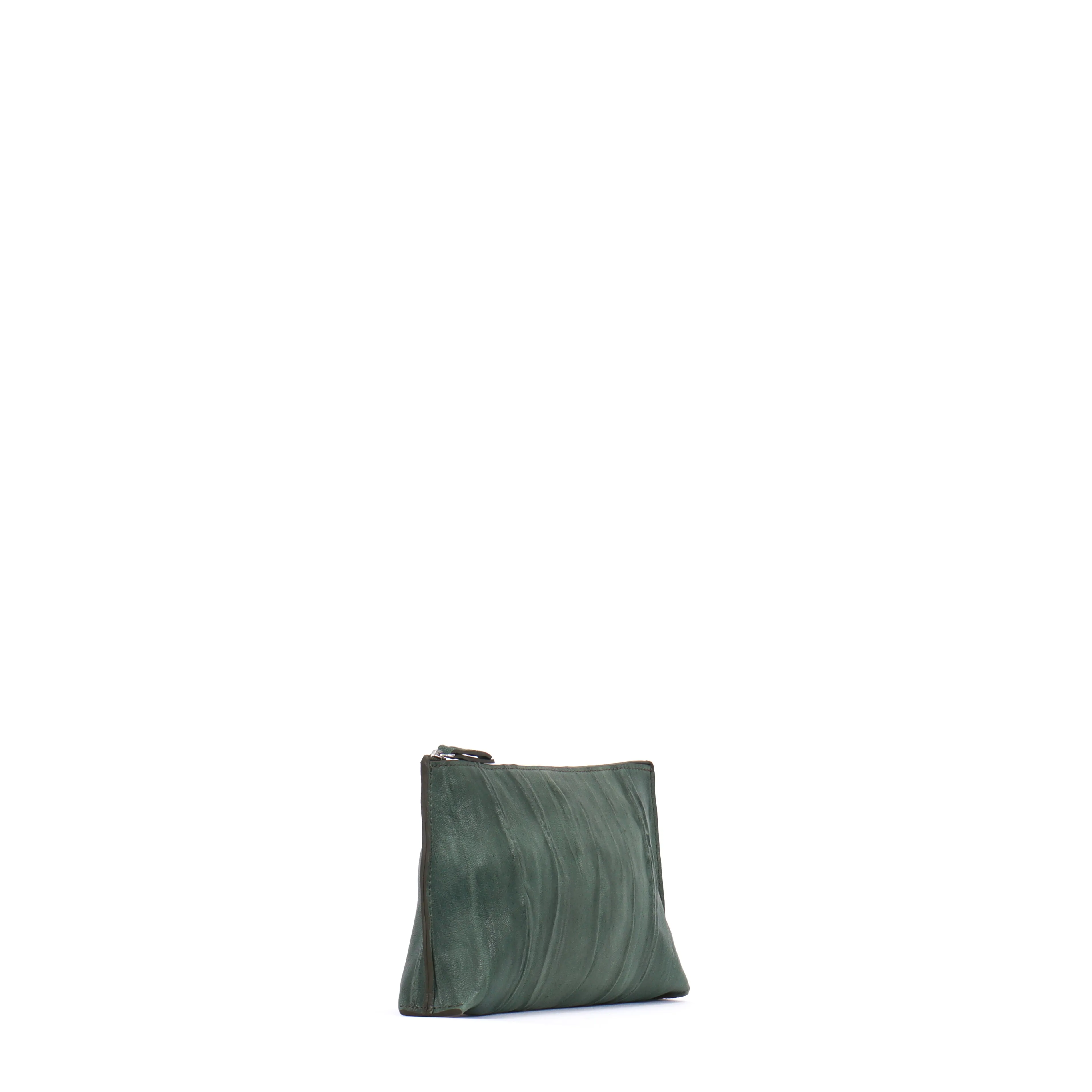 ESSENTIAL POUCH LODEN PLEATED SHEEPSKIN