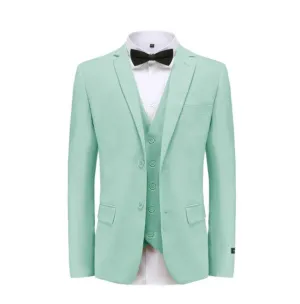 Euro Style Slim Cut Three-Piece Suit - Mint