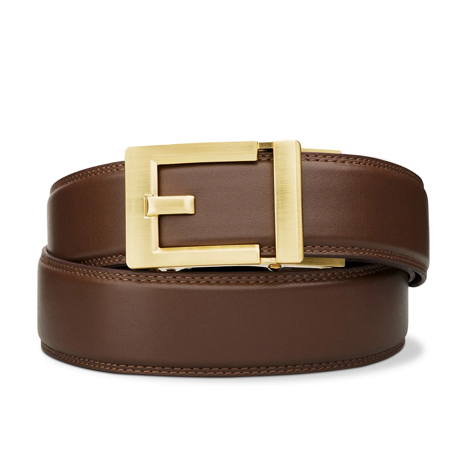 EXPRESS BRASS BUCKLE  |  CLASSIC LEATHER BELT 1.37"