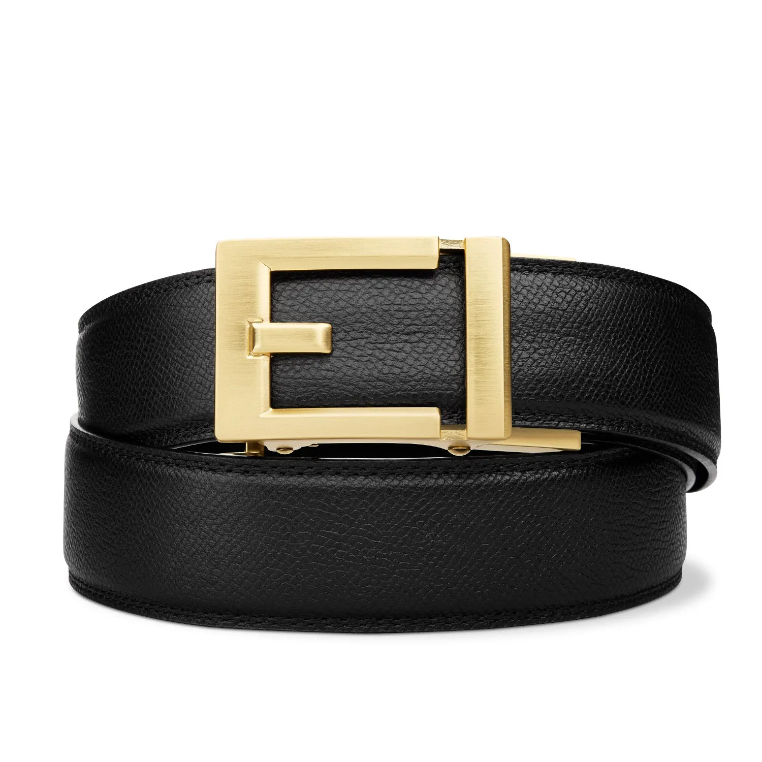 EXPRESS BRASS BUCKLE  |  CLASSIC LEATHER BELT 1.37"