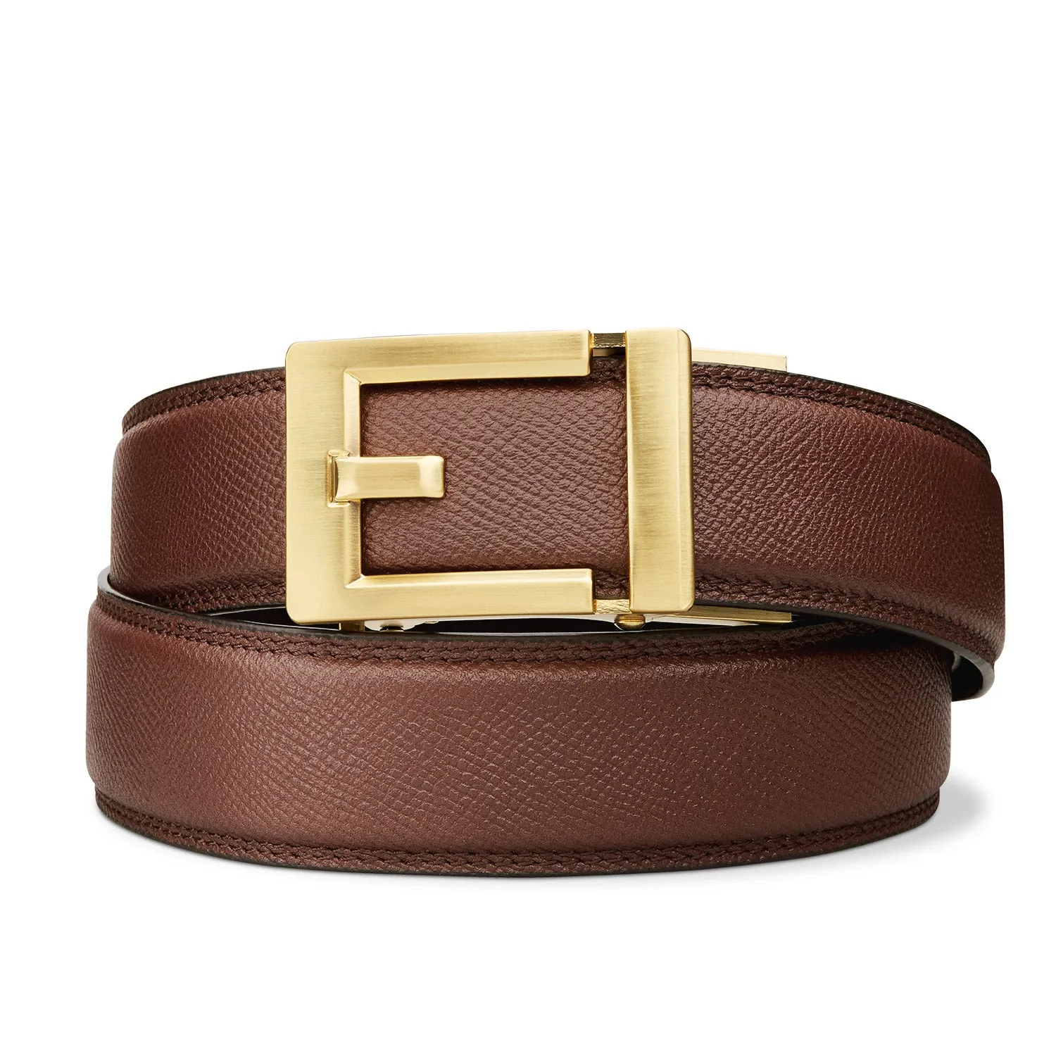 EXPRESS BRASS BUCKLE  |  CLASSIC LEATHER BELT 1.37"