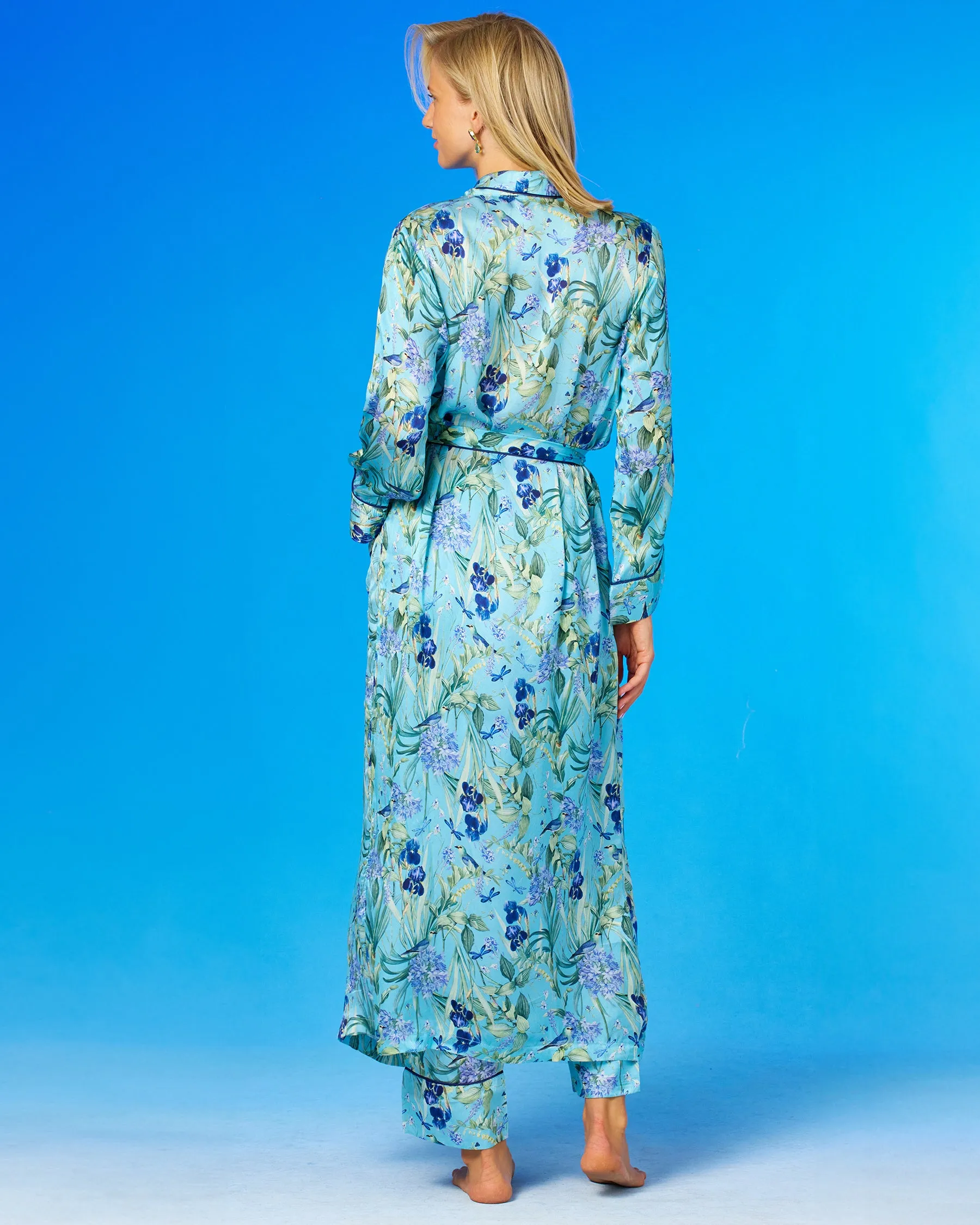 Fleur Washable Silk Robe in Magical Garden