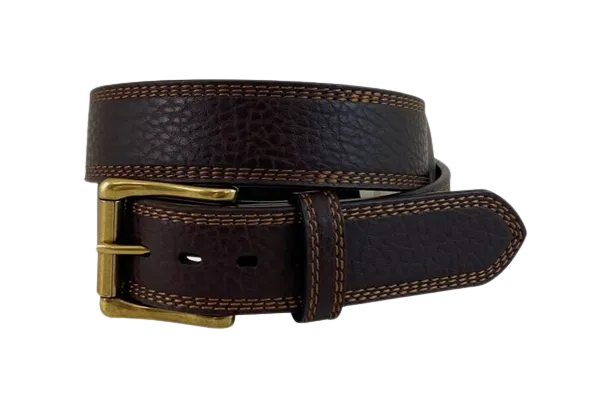 Gem Dandy Men's Dark Brown Genuine Leather belt