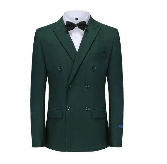 Gino Vitale Slim Fit Double Breasted Two Piece Suit - Hunter Green