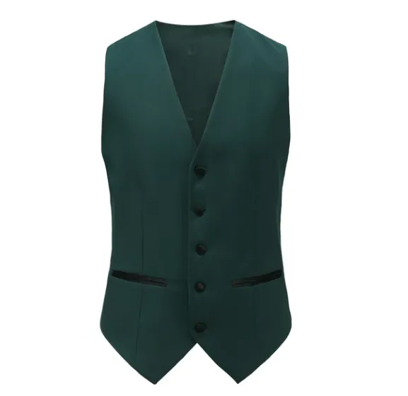 Gino Vitale Slim Fit Peak Lapel Three Piece Tuxedo - Hunter Green