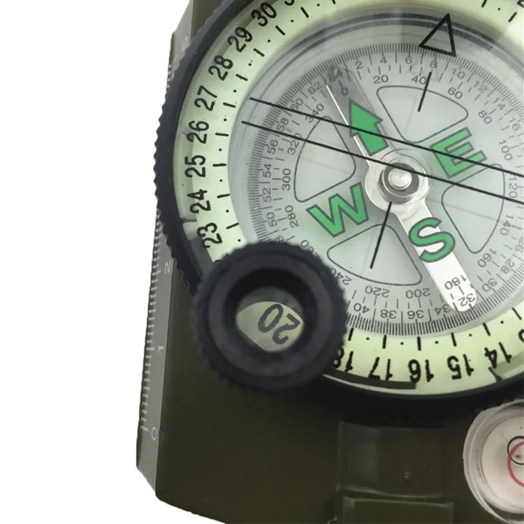 GoldGood DC60-2A Outdoor Multi-function Military Travel Geology Pocket Prismatic American Compass with Luminous Display(Army Green)