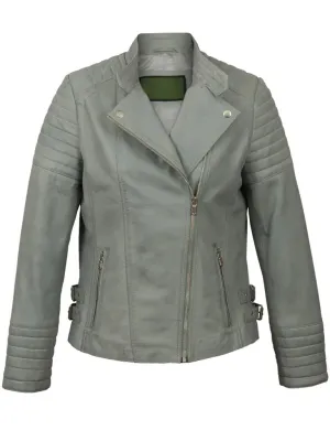 Grey Biker Leather Jackets