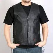 Hot Leathers VSM1030 Men's Black 'Conceal and Carry' Leather Vest