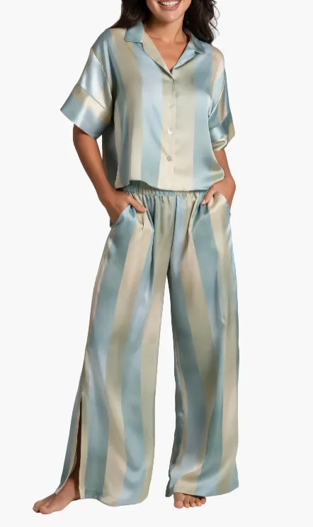 Joplin PJ Pant Set In Ombre Blue - Midnight Bakery