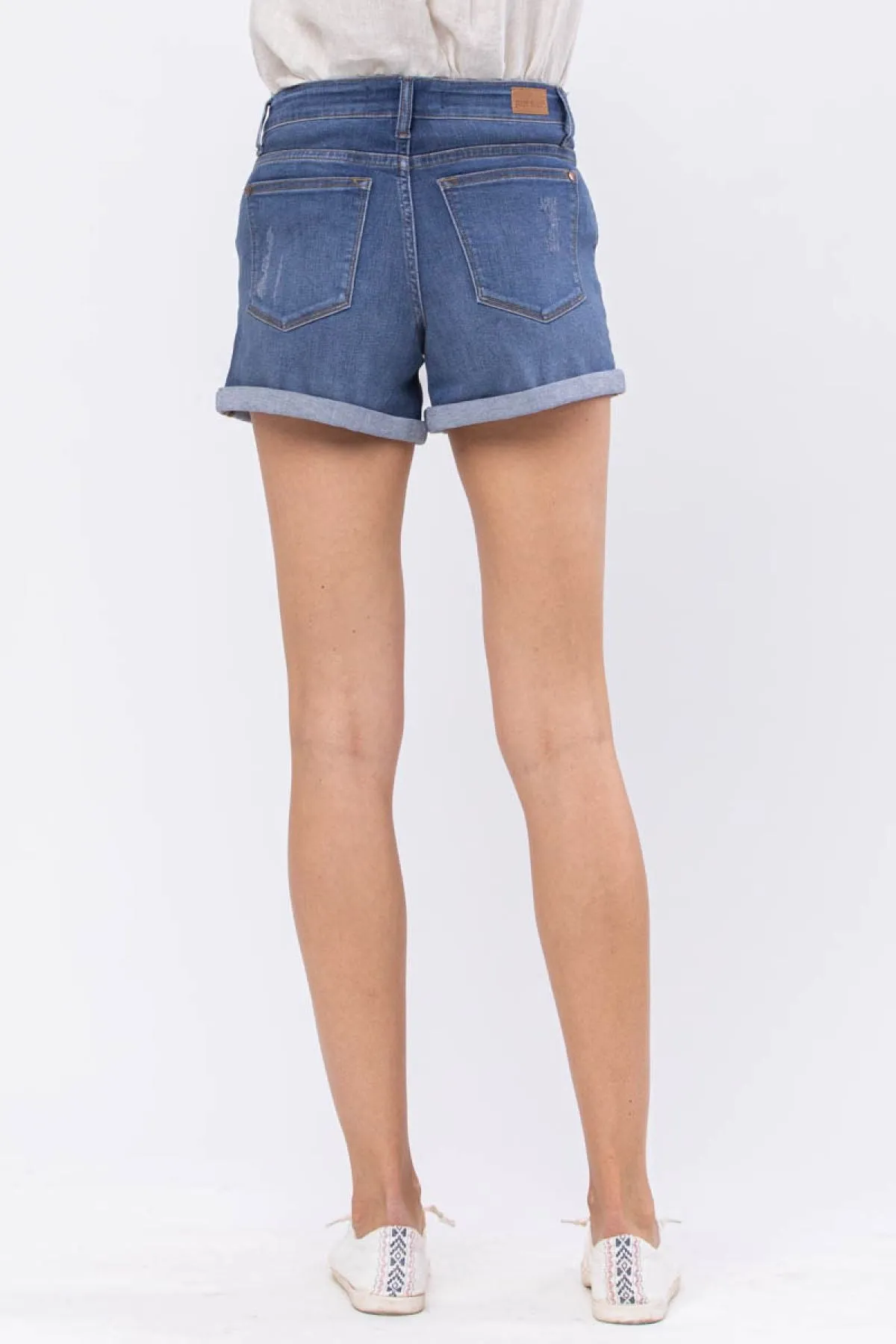 Judy Blue Mid-Rise Maternity Cuffed Denim Shorts