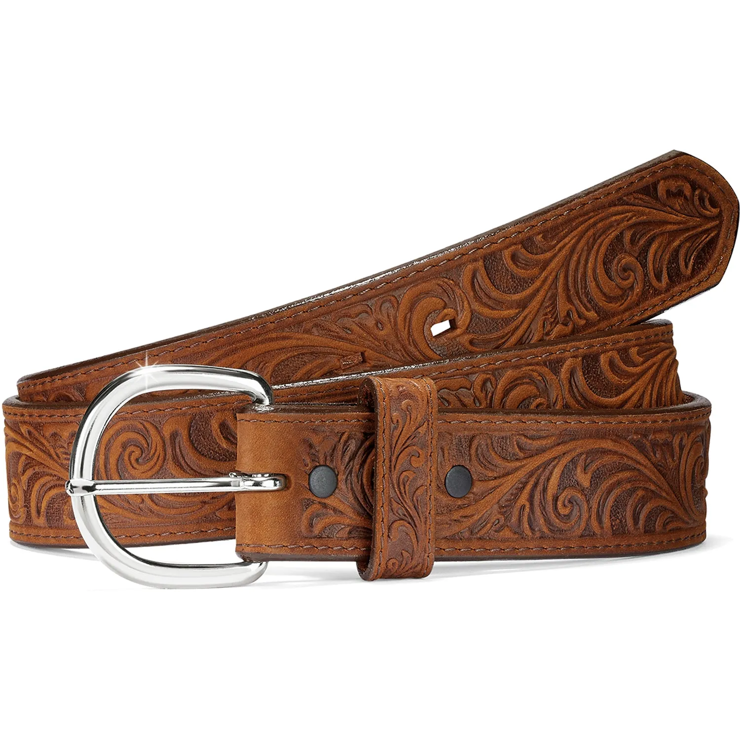 Justin Western Scroll Tooled Belt