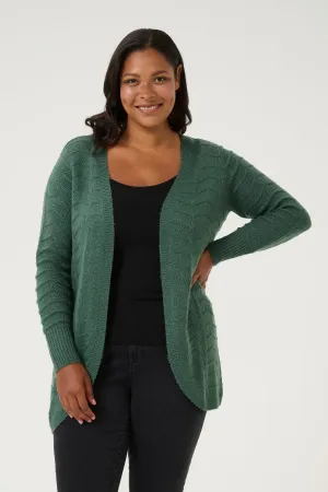 Kaffe Curve Emana Knit Cardigan in Green