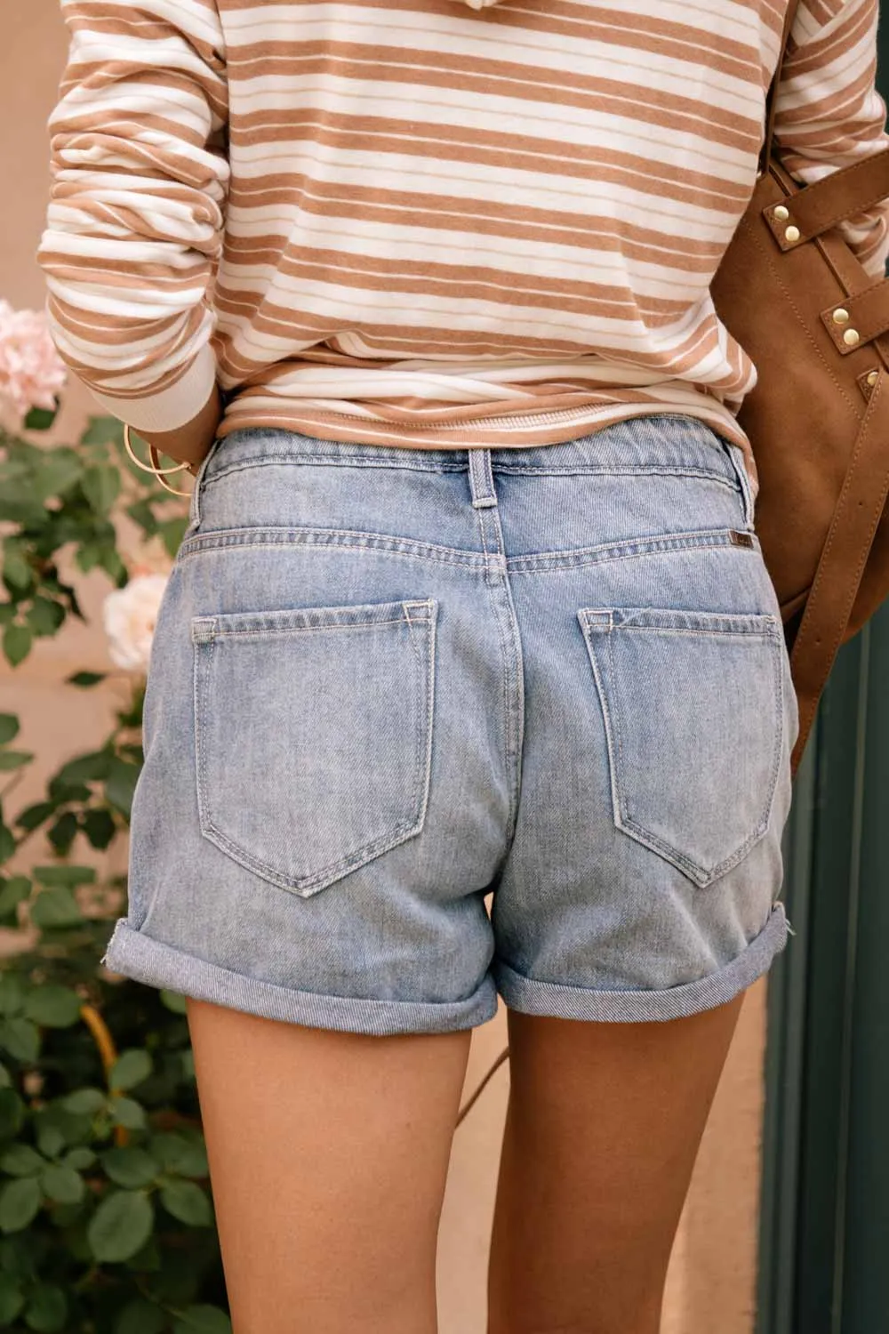 KanCan Distressed High Rise Denim Shorts