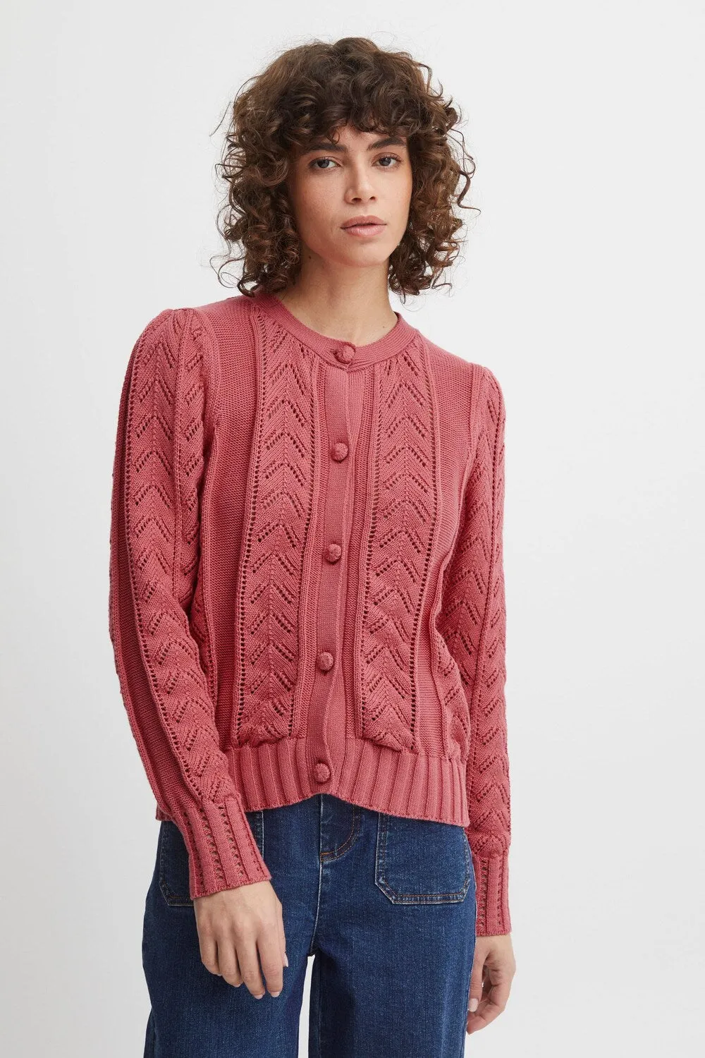 Knitted cardigan Atelier Rêve, dark pink