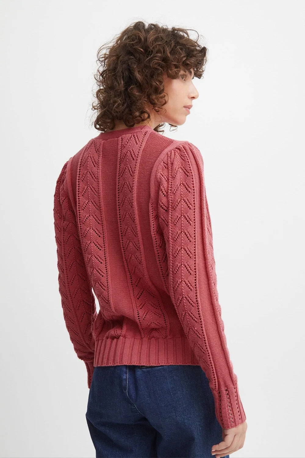 Knitted cardigan Atelier Rêve, dark pink