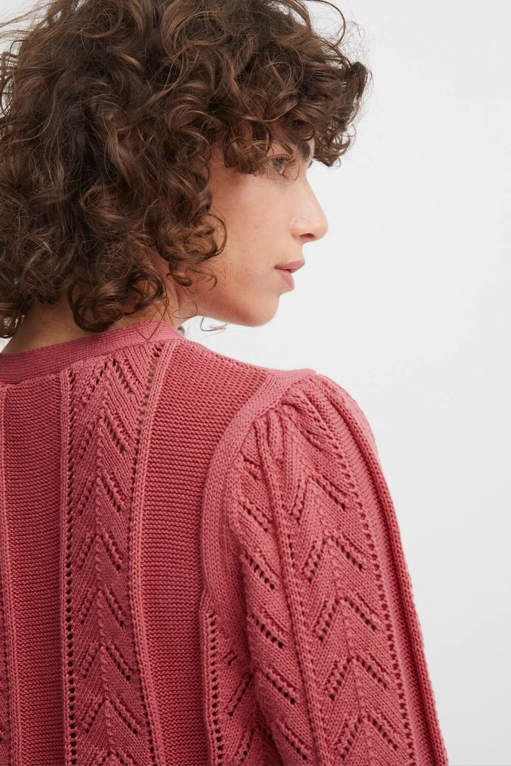 Knitted cardigan Atelier Rêve, dark pink