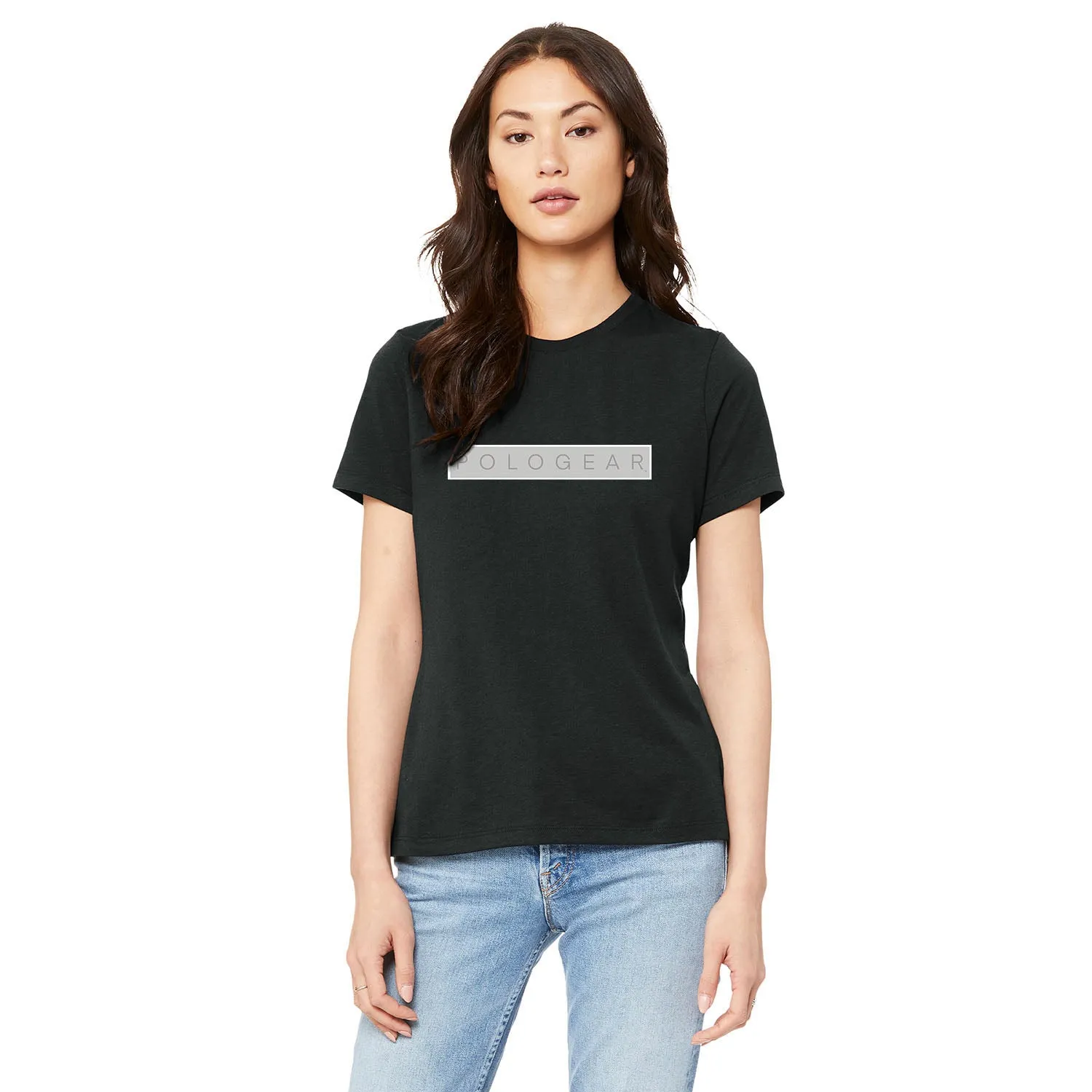 Ladies Polo T Shirt-Relaxed Fit Contemporary Logo