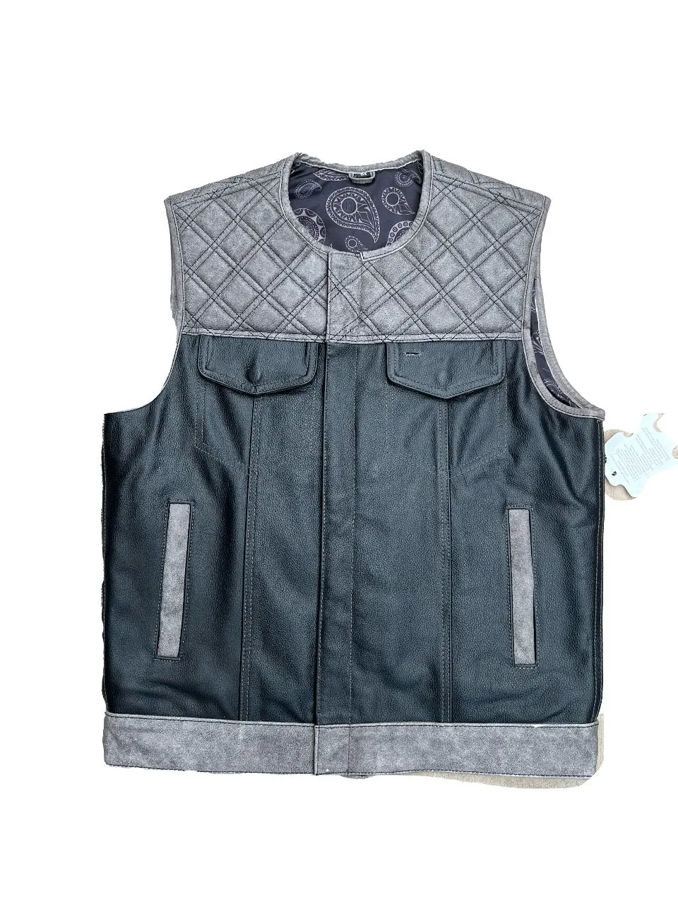 Light Grey Leather Vest