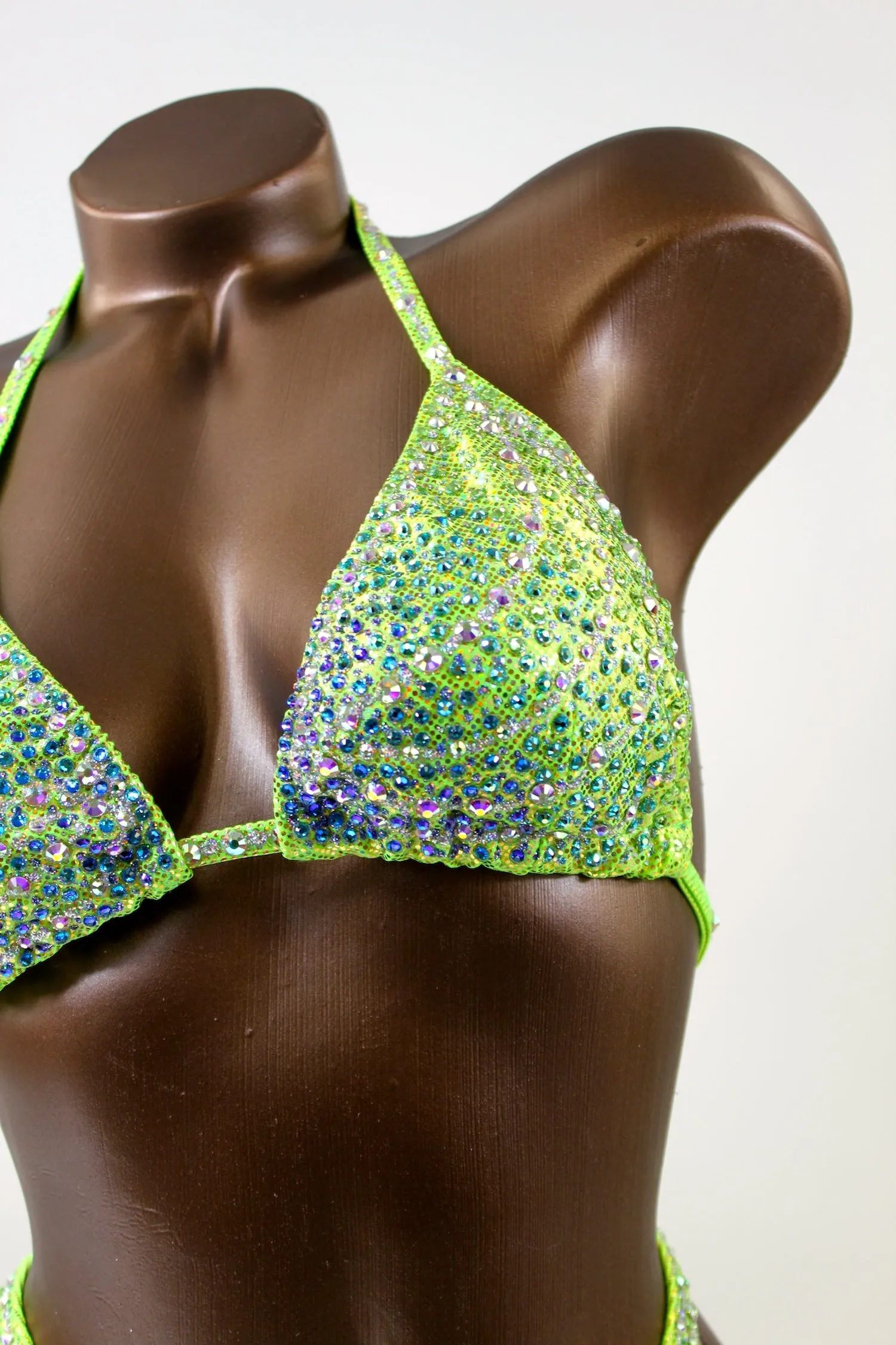 Lime Crystal AB Figure Competition Suit