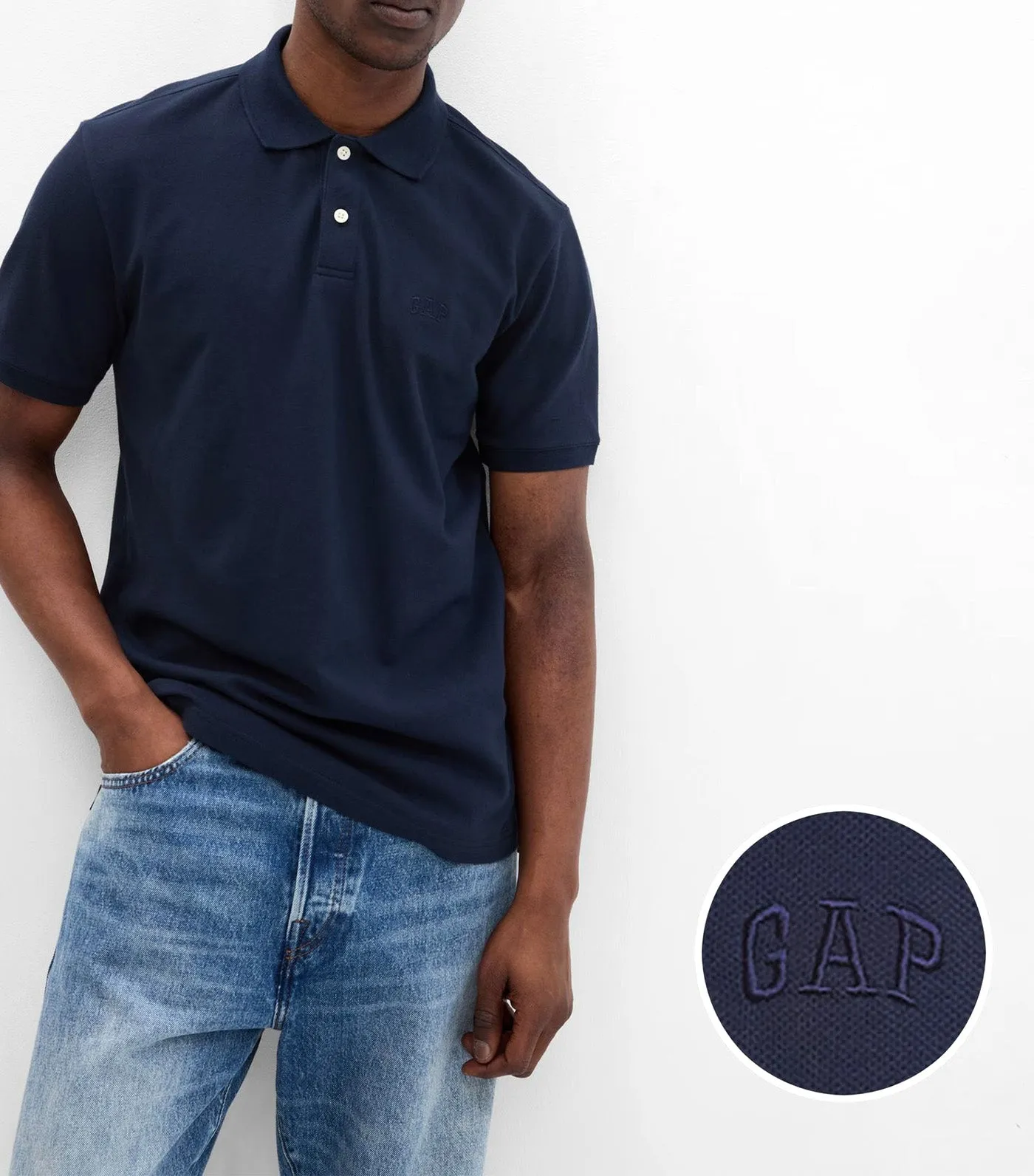 Logo Pique Polo Shirt Tapestry Navy