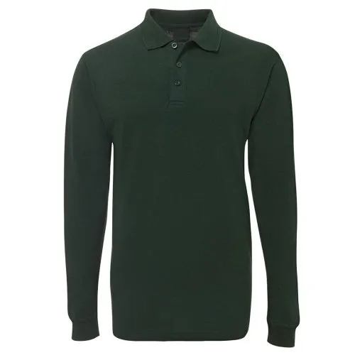 Malcom Plain Cotton Blend Long Sleeve Polo Shirt.