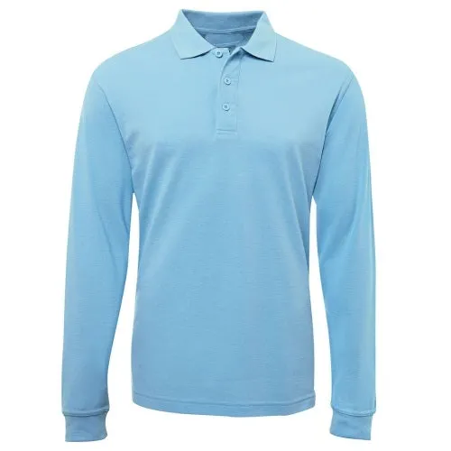 Malcom Plain Cotton Blend Long Sleeve Polo Shirt.