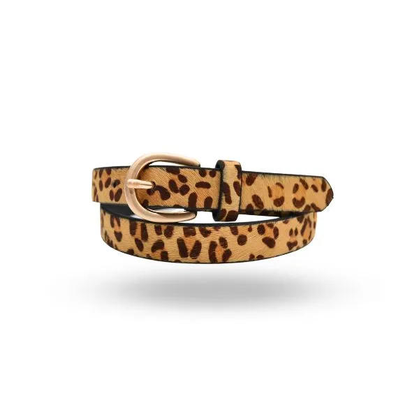 MANLY - Women's Leopard Print Genuine Leather Belt