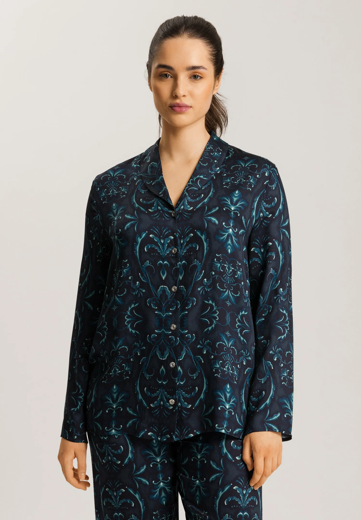 Marlene Collared Button Front Shirt | Glowing Damask 74838-2163