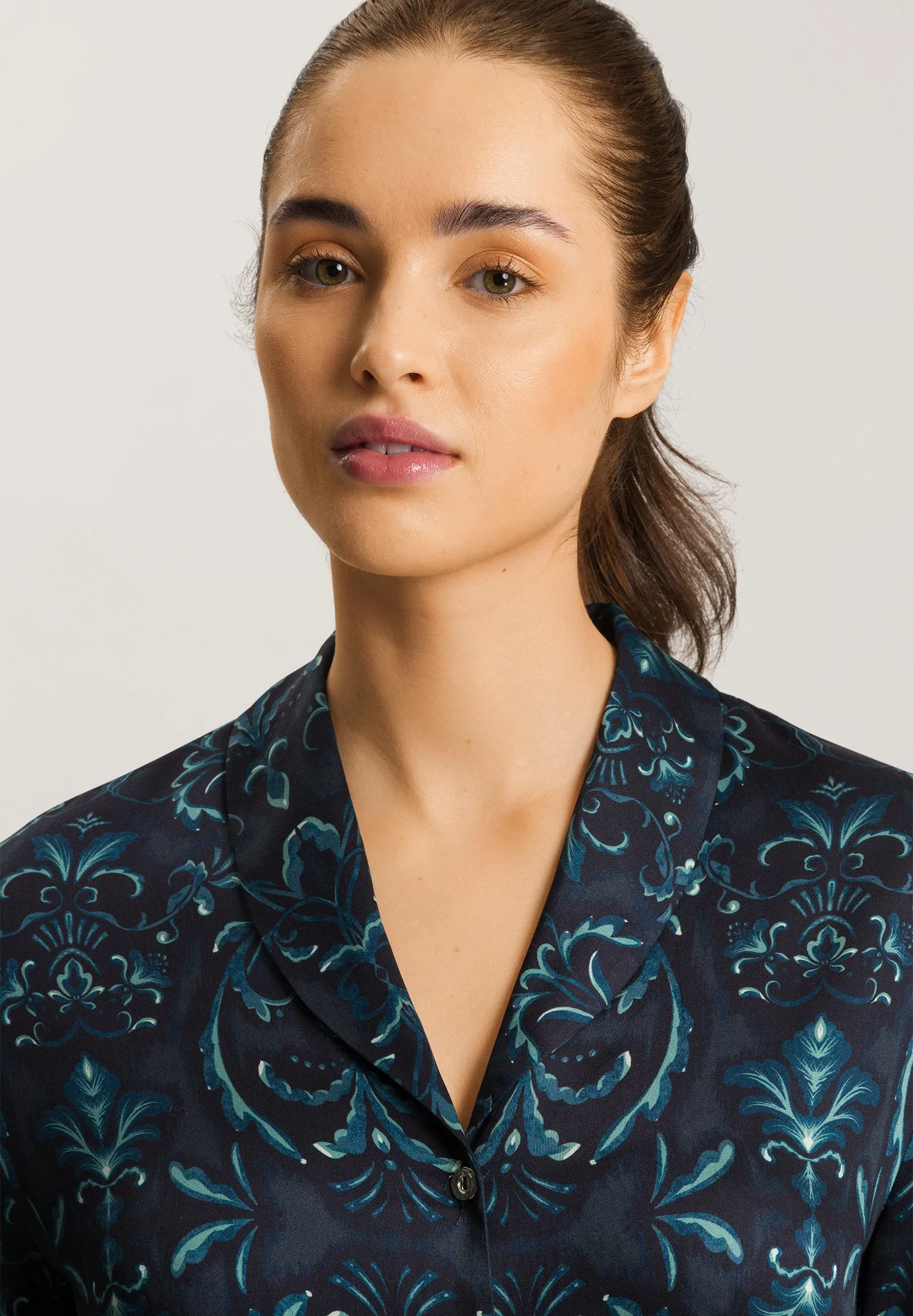 Marlene Collared Button Front Shirt | Glowing Damask 74838-2163