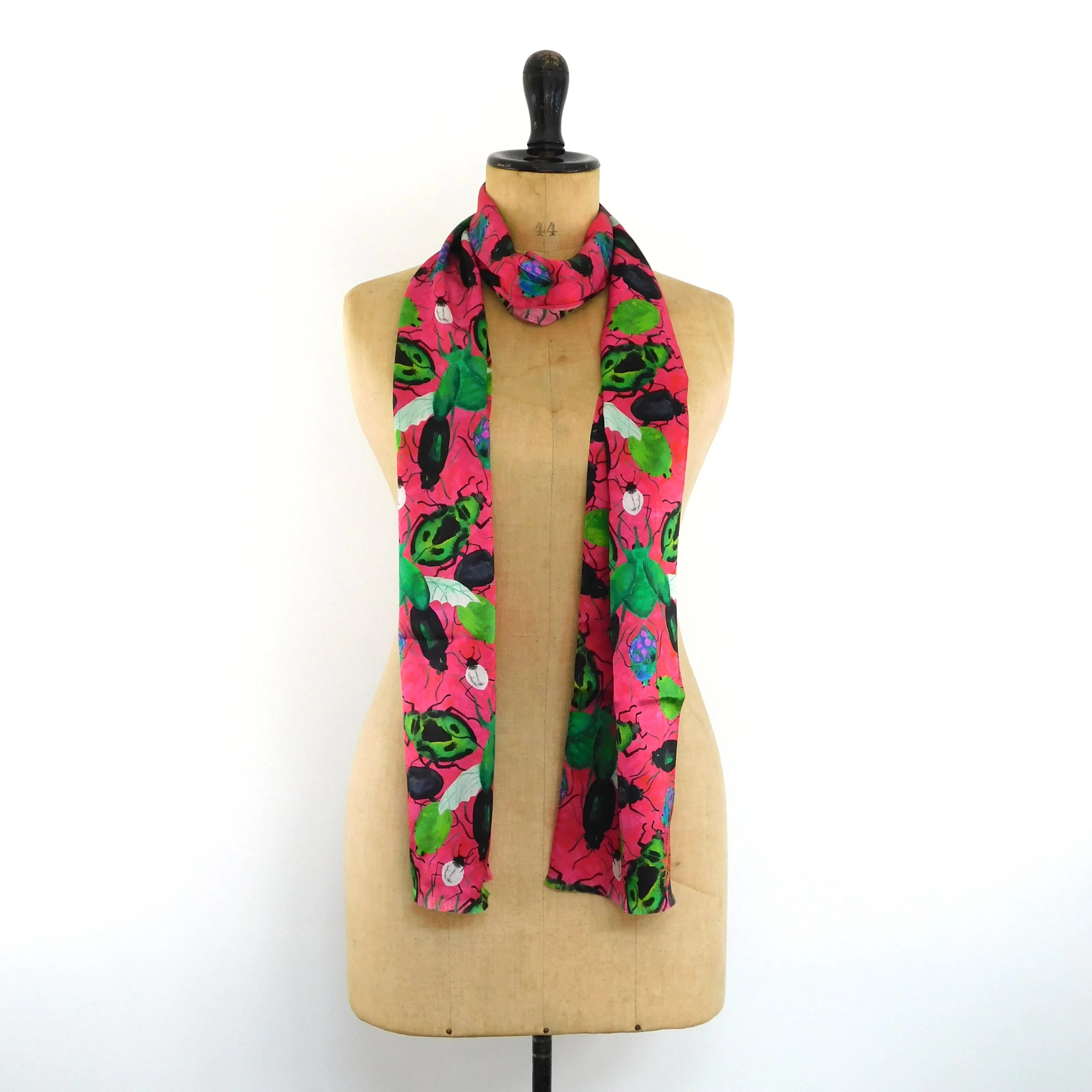 Phyllophaga Print Silk Amelia Aviator Scarf